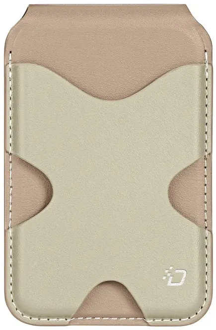 Beige Dux Ducis magnetische MagSafe-pasjeshouder met standaard