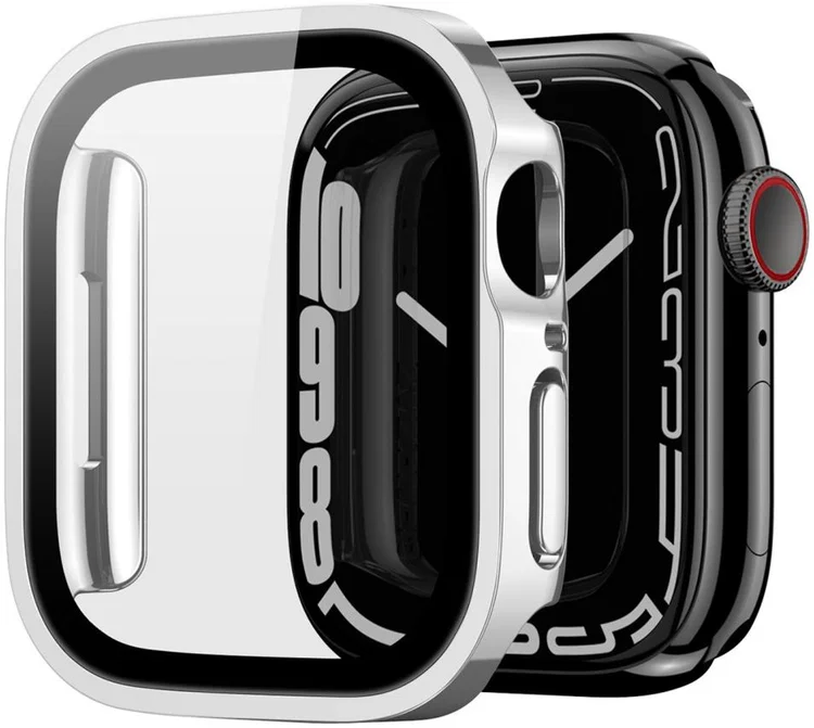 Zilveren Dux Ducis Hamo Full Protect-case voor Apple Watch 7 van 45 mm